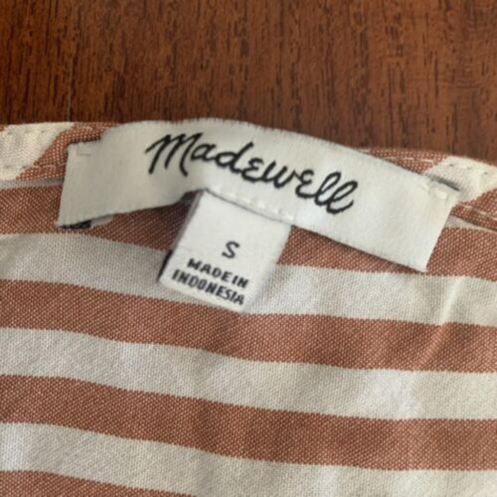 Madewell Rust & White Stripe Rhyme Button-Front C… - image 7